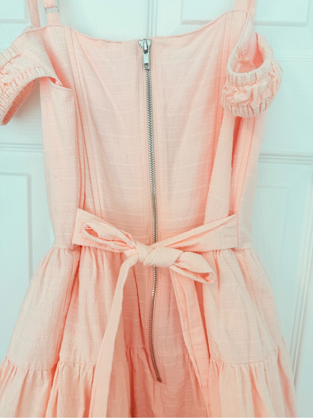 Sugar Thrillz Pink Off-Shoulder Tiered Mini Dress - Picture 4 of 8